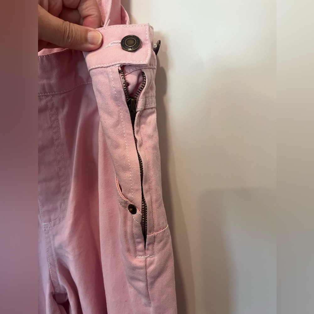 Lindy Bop Pink Overalls Wide Leg Carpenter Capri Retro 50s - Picture 6 of 16